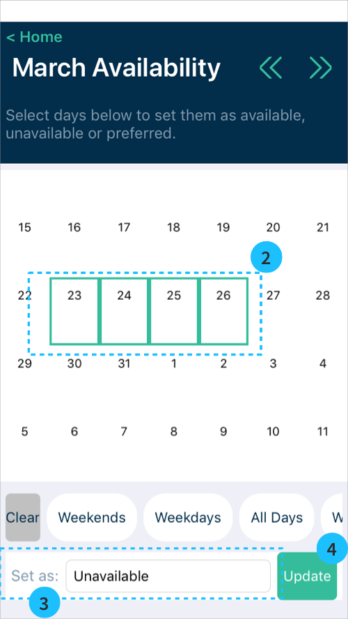 Sharing availability